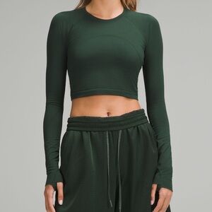 Lululemon Swiftly Cropped Long Sleeve Shirt LEGACY GREEN